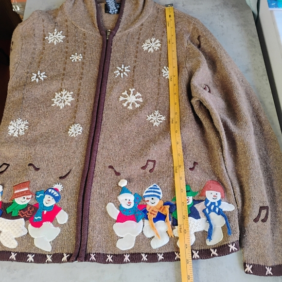 Vintage Designers Studio Originals Snowman Sweater Womens XL Ugly Christmas Hood - Picture 11 of 14